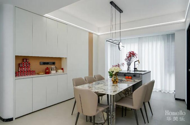 105㎡現(xiàn)代簡約三居，寬敞布局外加小清新設計，功能與美觀相互成就